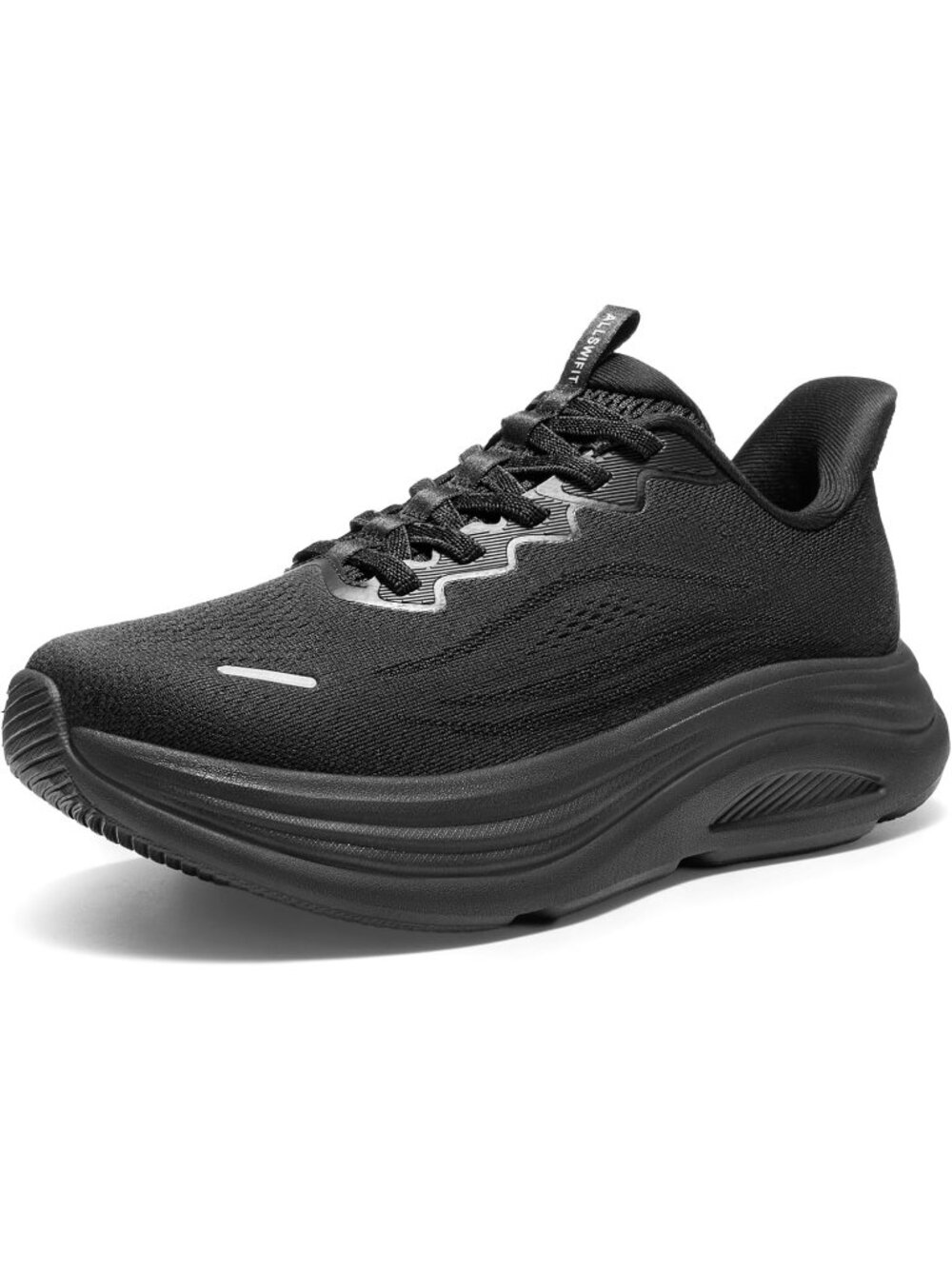 Women's All Black Comfortable Cushion Arch Support Athletic Fashion Sneakers
